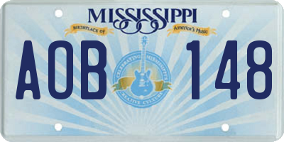 MS license plate AOB148