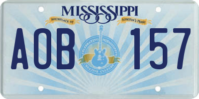 MS license plate AOB157