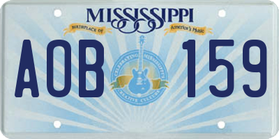MS license plate AOB159