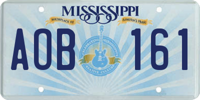 MS license plate AOB161