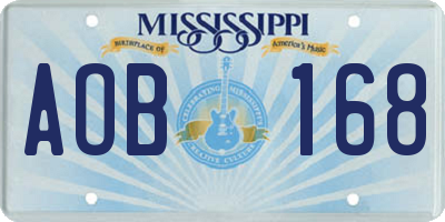 MS license plate AOB168
