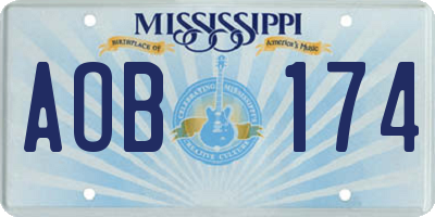 MS license plate AOB174