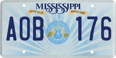 MS license plate AOB176