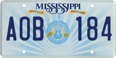 MS license plate AOB184