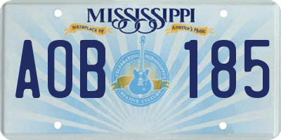 MS license plate AOB185