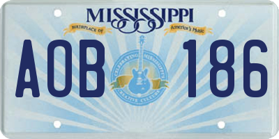 MS license plate AOB186