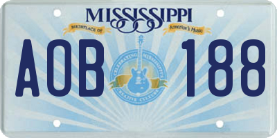 MS license plate AOB188