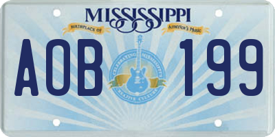 MS license plate AOB199