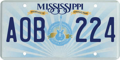 MS license plate AOB224