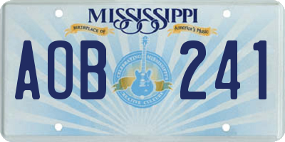 MS license plate AOB241