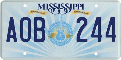 MS license plate AOB244