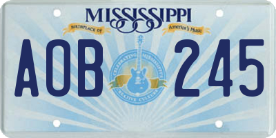 MS license plate AOB245