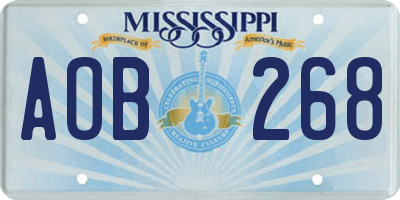 MS license plate AOB268
