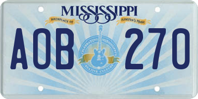 MS license plate AOB270