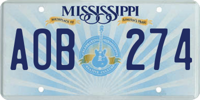 MS license plate AOB274