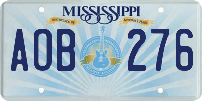 MS license plate AOB276