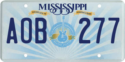 MS license plate AOB277