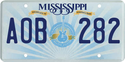 MS license plate AOB282