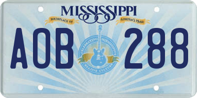 MS license plate AOB288