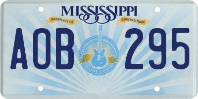 MS license plate AOB295