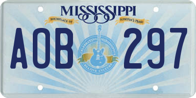 MS license plate AOB297