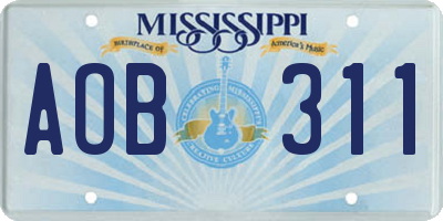 MS license plate AOB311