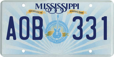 MS license plate AOB331