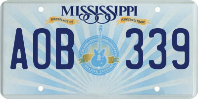 MS license plate AOB339