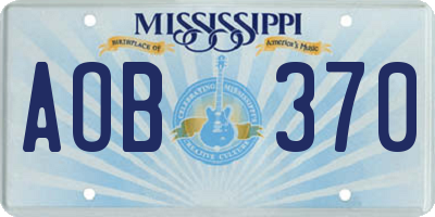 MS license plate AOB370