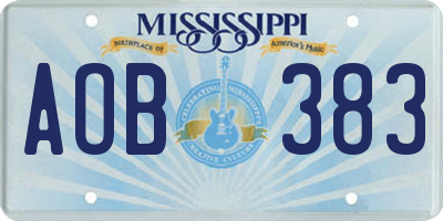 MS license plate AOB383