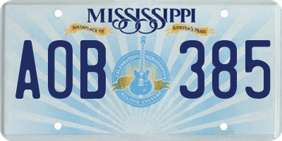 MS license plate AOB385