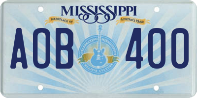 MS license plate AOB400