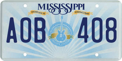 MS license plate AOB408