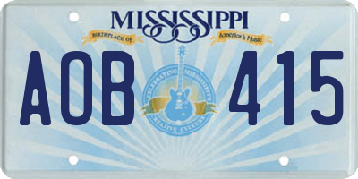 MS license plate AOB415