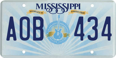 MS license plate AOB434