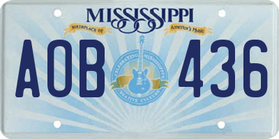 MS license plate AOB436