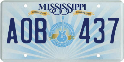 MS license plate AOB437