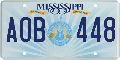 MS license plate AOB448