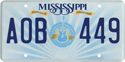 MS license plate AOB449