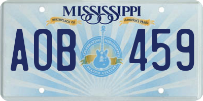 MS license plate AOB459