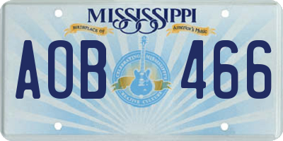 MS license plate AOB466