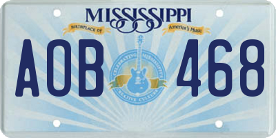 MS license plate AOB468