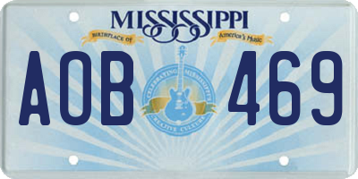 MS license plate AOB469