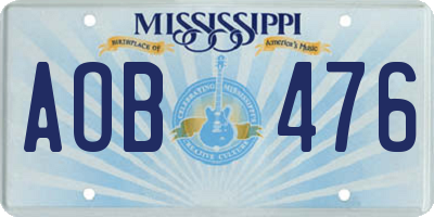 MS license plate AOB476