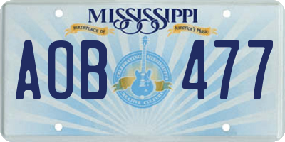 MS license plate AOB477