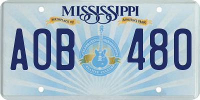 MS license plate AOB480
