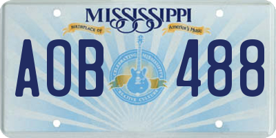 MS license plate AOB488