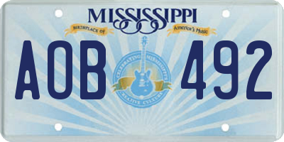 MS license plate AOB492