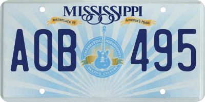 MS license plate AOB495