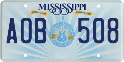 MS license plate AOB508